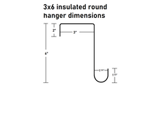 Load image into Gallery viewer, CLOSE OUT 50% OFF ................  3&quot;x 6&quot; Spanish Brown (3 Pack) Insulated patio round hook metal Alumahangers® for side of insulated patios. &quot;WILL NOT WORK ON 3X8 HEADER BEAM&quot;