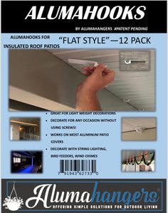 (12 Pack) Flat 3" White Alumahook for Insulated and Non Insulated Roofs.