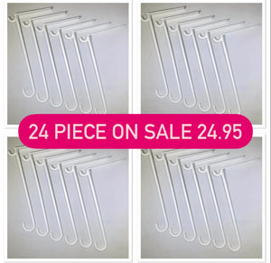 (24 Pack)  Flat 3"x 8" White Wedged Durable Plastic Alumahook Hangers.  Made for Insulated and Non-Insulated Roofs.
