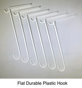 (6 Pack) Flat 3"x 8" White Wedged Durable Plastic Alumahook made for Insulated and Non-Insulated Roofs