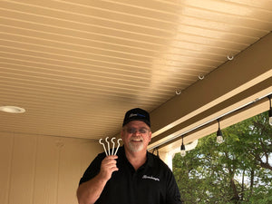 (12 Pack) 1/4" Round 4" long Plastic White Durable Alumahooks for non-insulated grooved roofs.