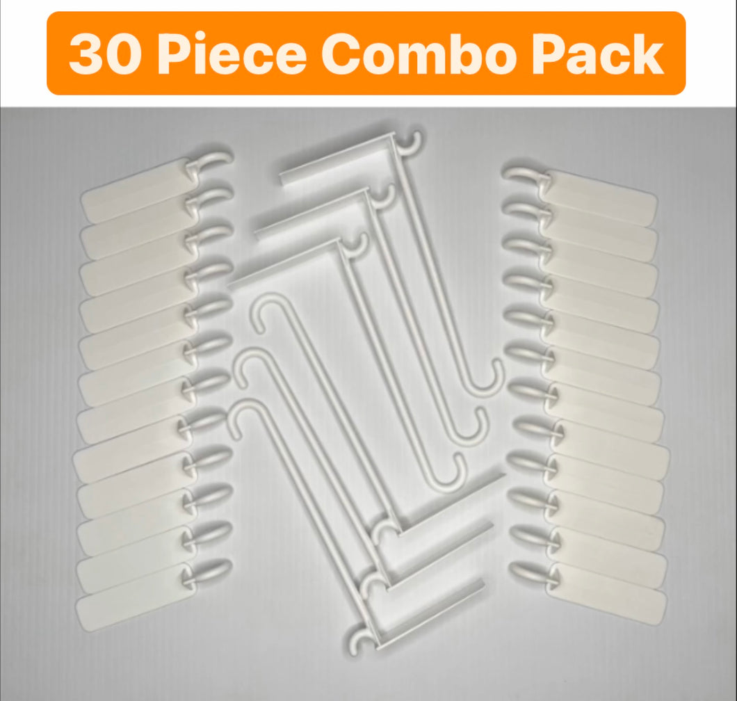 (30 Piece) White Combo Pack (24 Flat 3