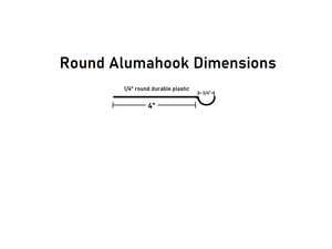 (24 Pack) 1/4" Round 4" long Plastic White Durable Alumahooks for non-insulated grooved roofs.