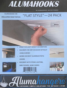 (24 Pack) 3" Flat white Alumahook for Insulated and Non Insulated Roofs.